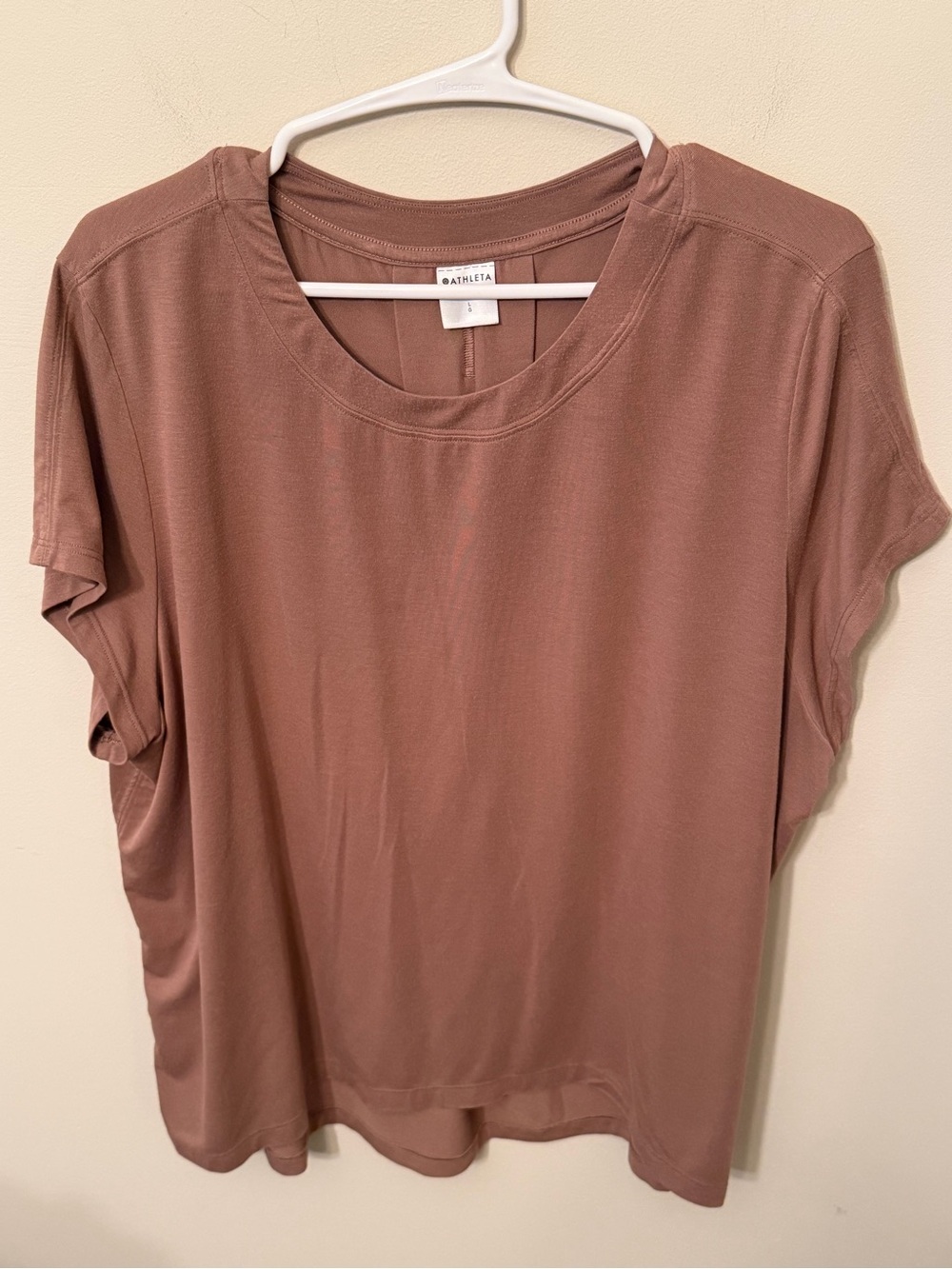 Athleta With Ease Short Sleeve Shirt mocha brown size Large